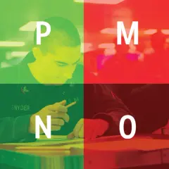E, P, M, S, I, N, O, B - litery na kolorowym tle, przypominające o tym, mbti co to.
