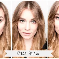 Trzy ujęcia tej samej kobiety. Na pierwszym subtelny makijaż, na drugim lekko zmieniony, a na trzecim z wyrazistą czerwoną szminką, która sprawia, że wygląda poważniej.