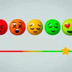 Emotikony od wściekłego do zakochanego, pokazujące jak przepracować złość i osiągnąć spokój.