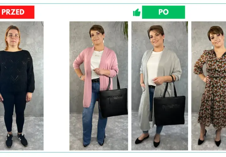 Przed i po: metamorfoza stylizacji. Od czarnego swetra do zwiewnej sukienki – zgaszone lato stylizacje.