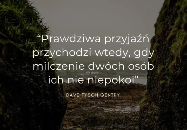 Prawdziwa przyjaźń przychodzi wtedy, gdy milczenie dwóch osób ich nie niepokoi" – cytaty o sobie, Dave Tyson Gentry.