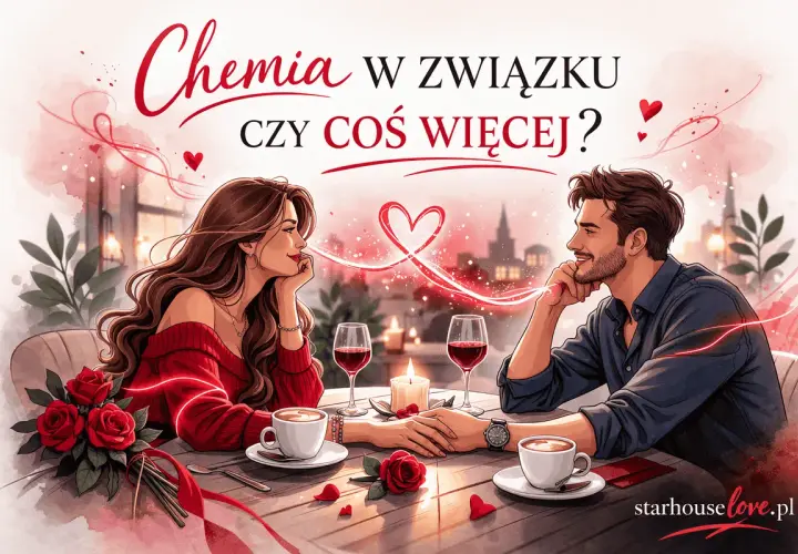 Para zakochanych przy stoliku, romantyczna kolacja, róże i świeca. Czy to tylko chemia w miłości, czy coś więcej?