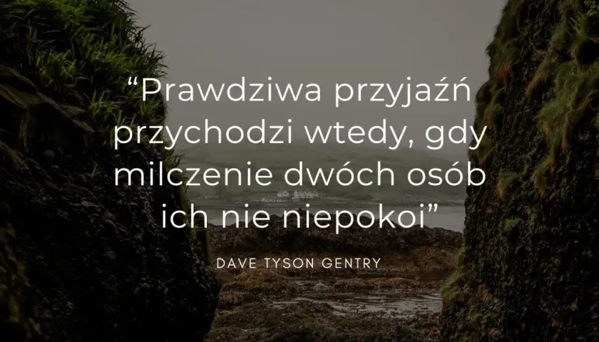 Prawdziwa przyjaźń przychodzi wtedy, gdy milczenie dwóch osób ich nie niepokoi." Dave Tyson Gentry. Cytaty o tym, jak być dla kogoś ważnym.