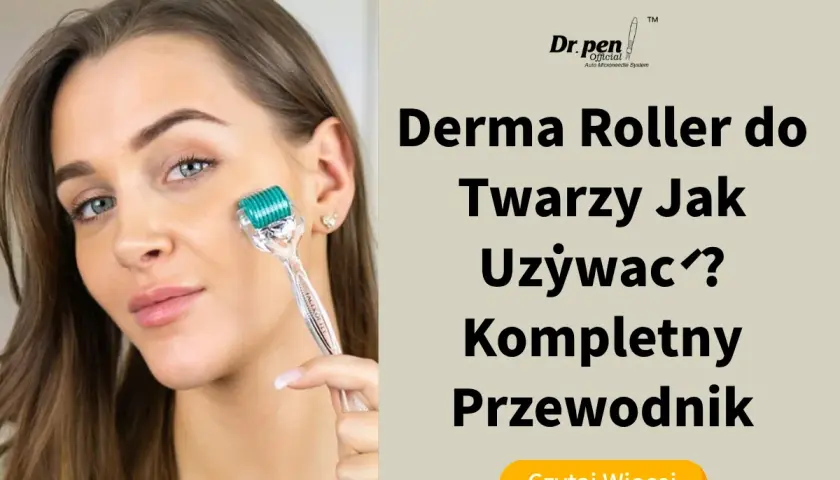 Kobieta z rollerem do twarzy. Dowiedz się, jak używać derma roller do twarzy, kompletny przewodnik.