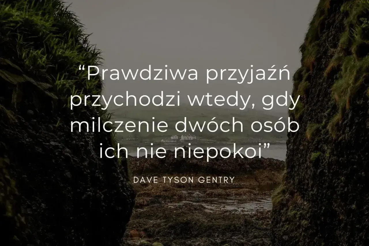 Prawdziwa przyjaźń przychodzi wtedy, gdy milczenie dwóch osób ich nie niepokoi" – cytaty o sobie, Dave Tyson Gentry.